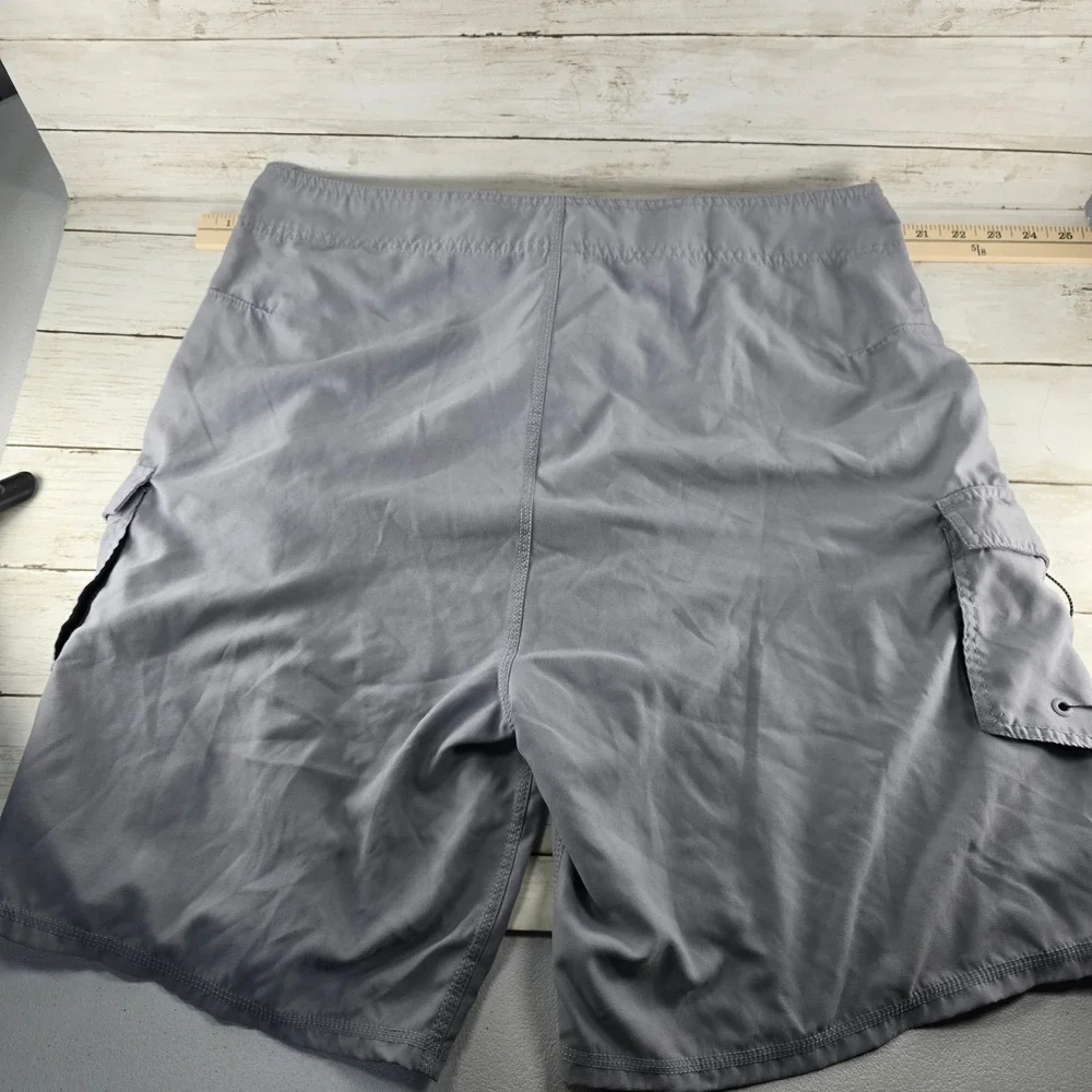 Ron Jon Surf Shop Mens Gray Cargo Board Shorts Swim Trunks Size 36 ICN1619